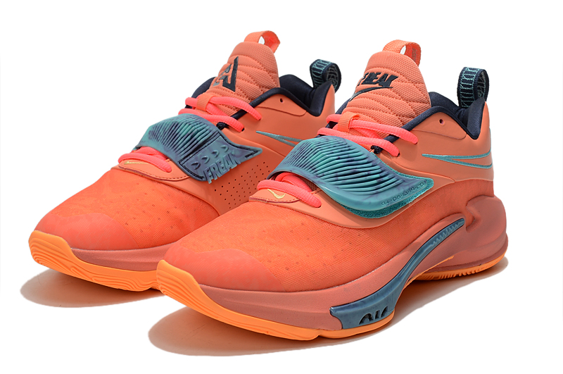 2021 Men Nike Freak 3 Orange Jade Blue Shoes